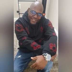 Black and Red Graphic Hoodie